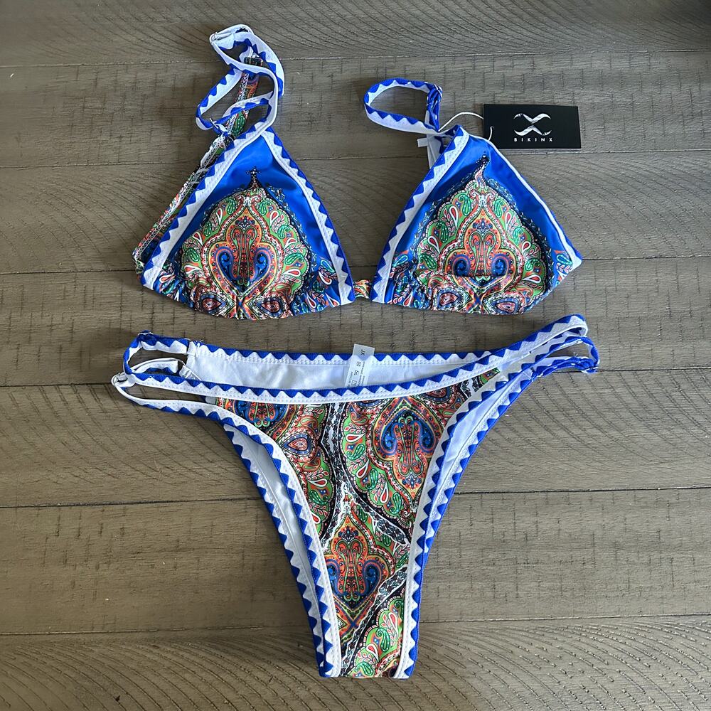 Bikini Blue Swimsuit Size XL Paisley NWT